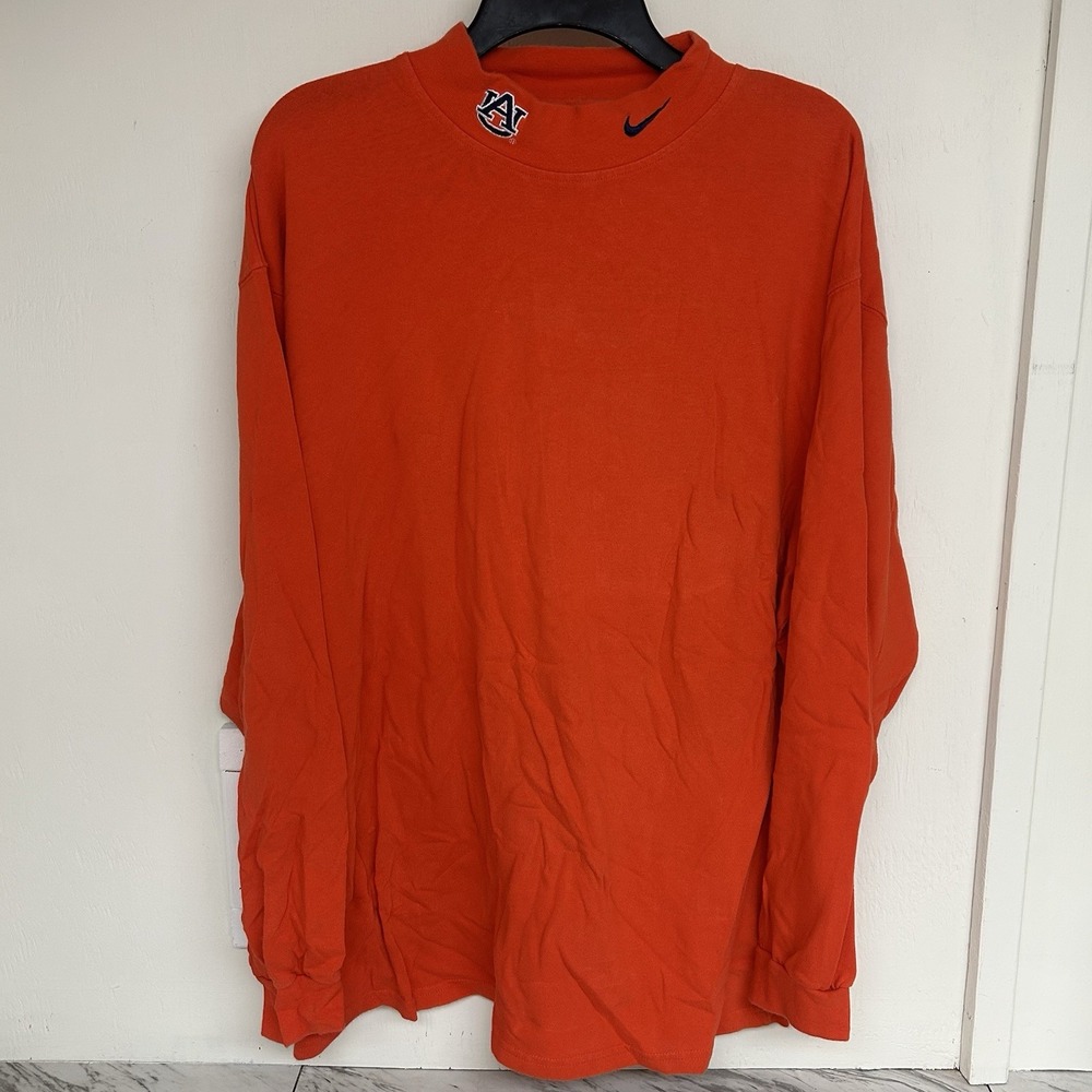 Vintage Auburn Tigers Nike Team Long Sleeve Turtleneck Shirt Mens Large Y2K